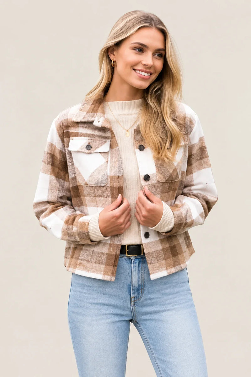 Flannels for Women Cropped Shacket