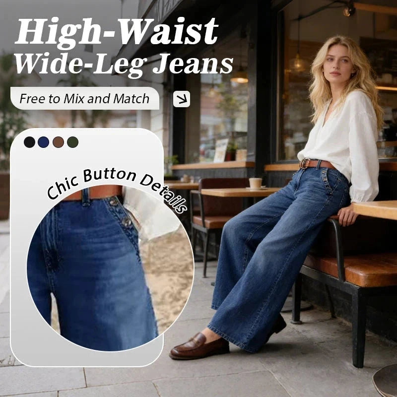 Women's High-Waist Wide-Leg Jeans