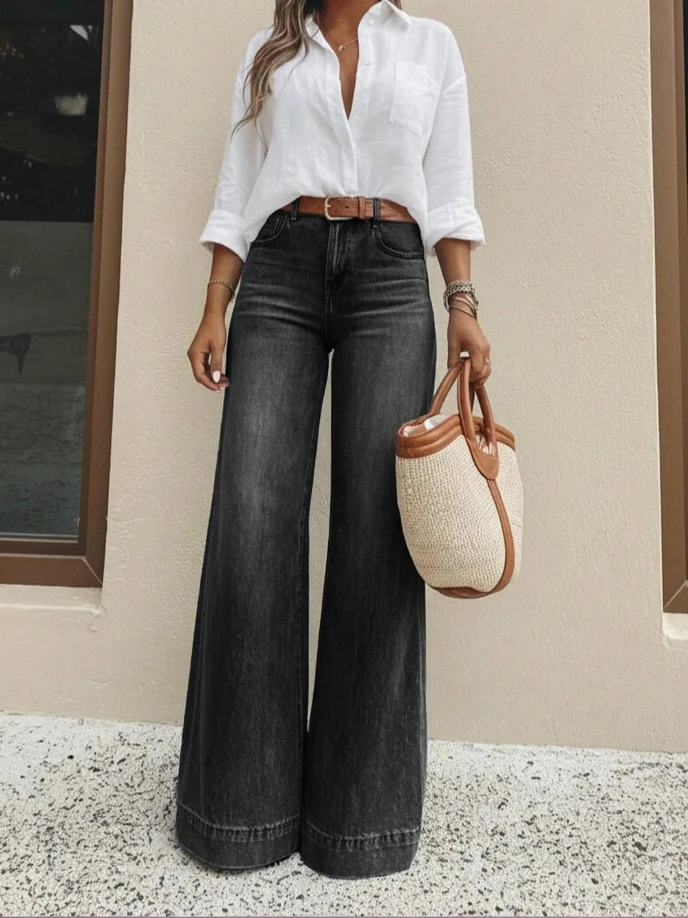 Women's High-Waist Wide-Leg Jeans