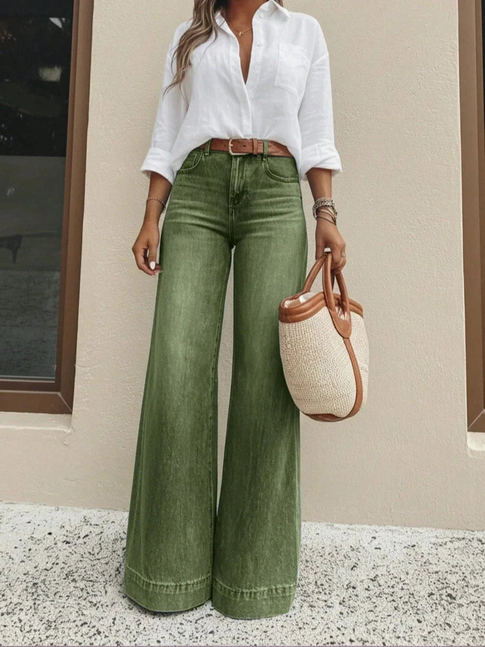Women's High-Waist Wide-Leg Jeans