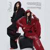 Gothic Script Oversized Zip-Up Hoodie & Wide-Leg Sweatpants Set