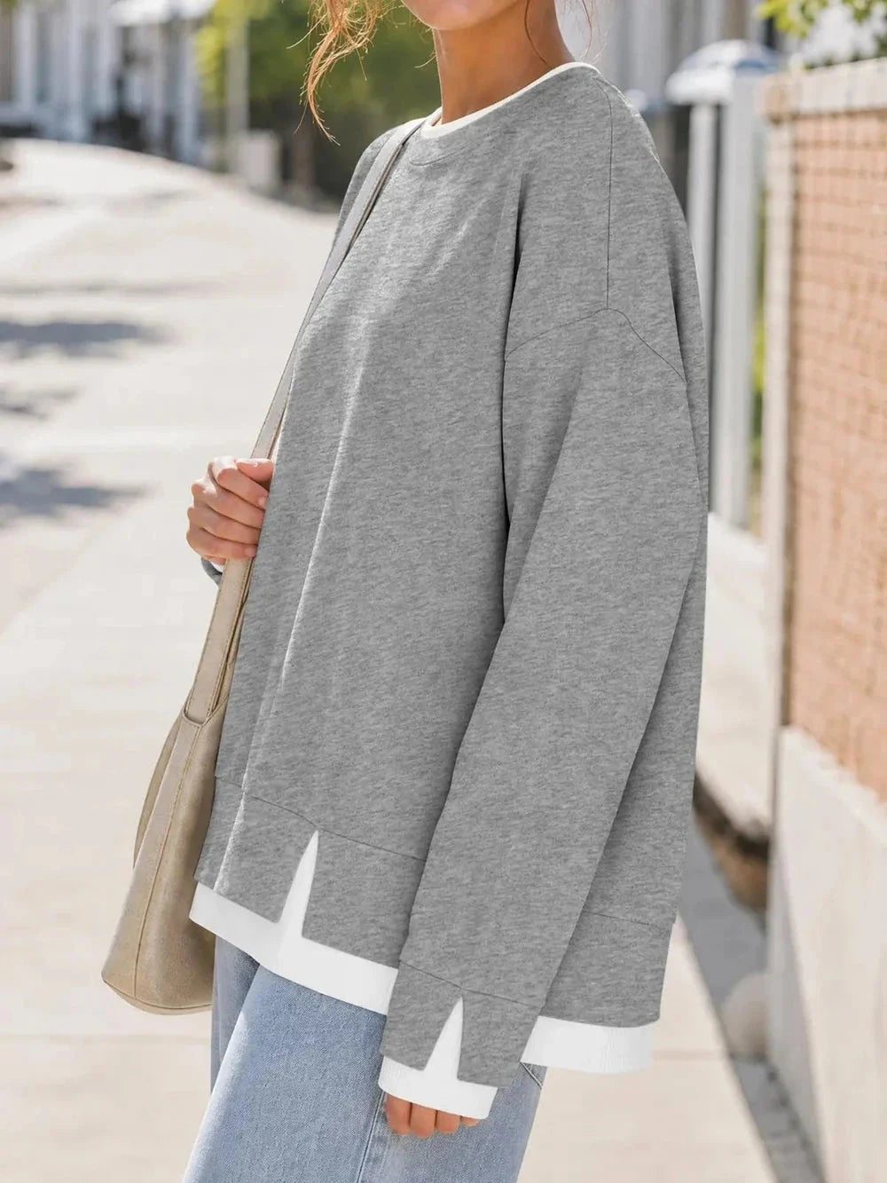 Women's Relaxed Long-Sleeve Sweatshirt – Oversized Casual Pullover