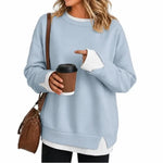 Women's Relaxed Long-Sleeve Sweatshirt – Oversized Casual Pullover