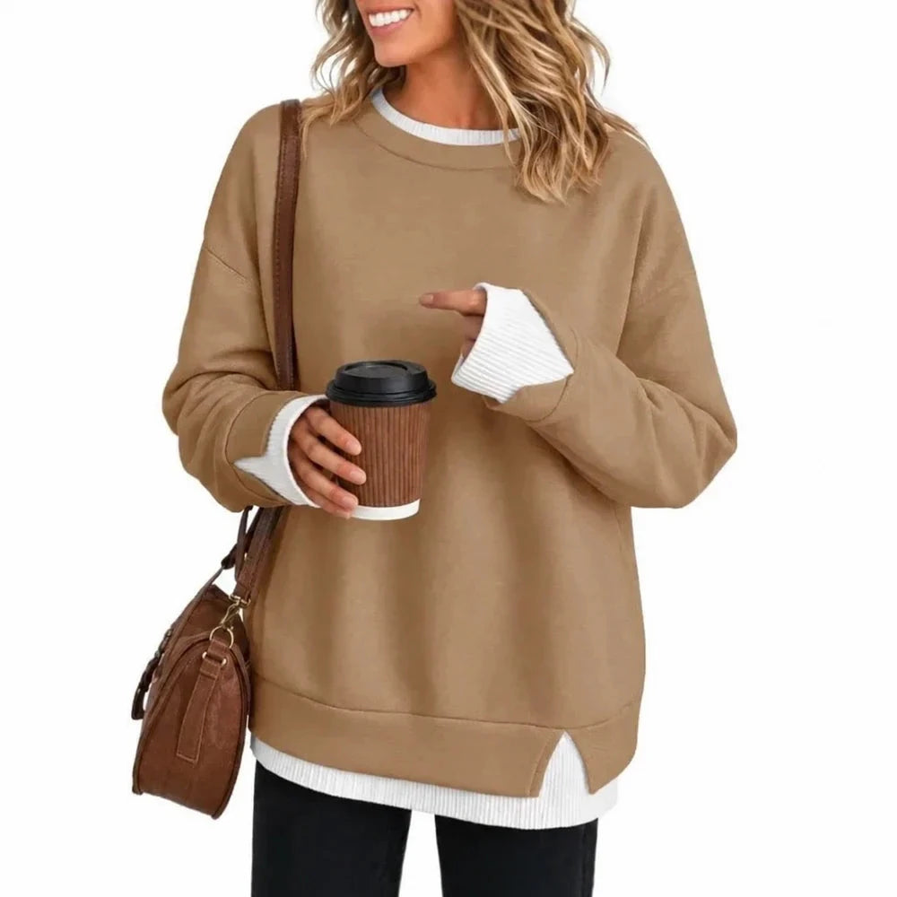 Women's Relaxed Long-Sleeve Sweatshirt – Oversized Casual Pullover