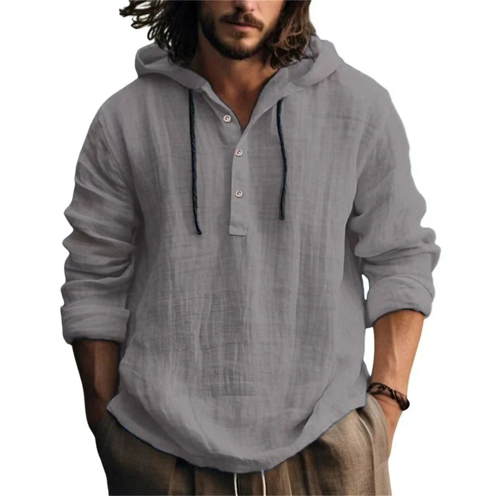 Men's Lightweight Cotton-Linen Hoodie