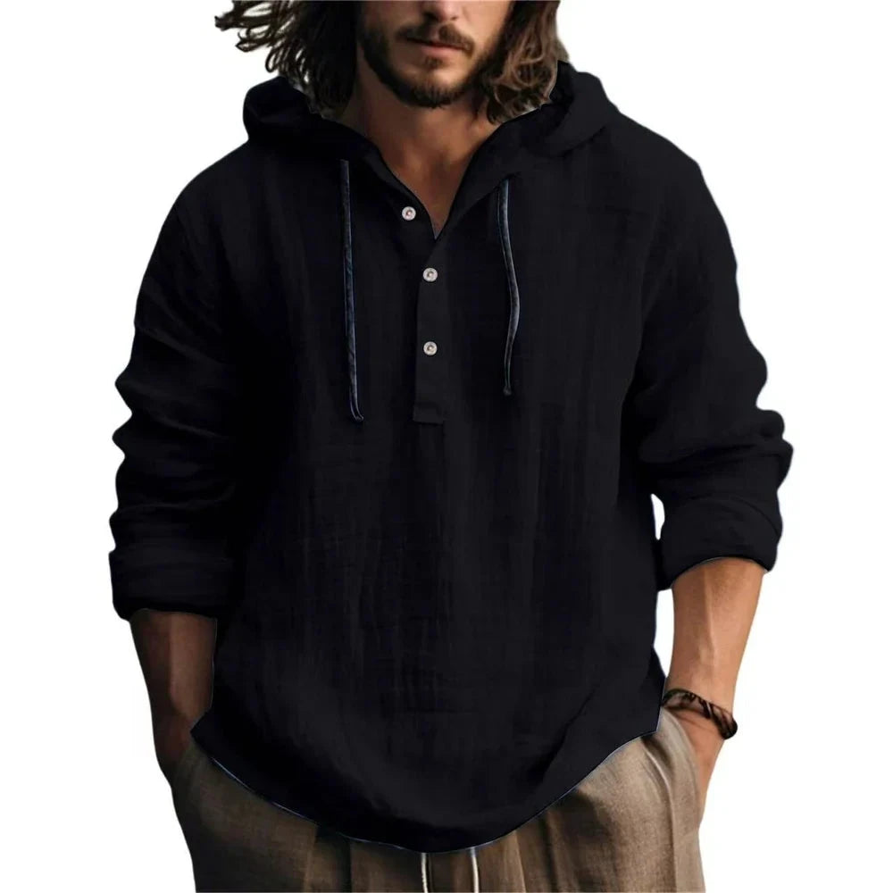 Men's Lightweight Cotton-Linen Hoodie