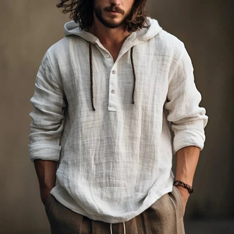 Men's Lightweight Cotton-Linen Hoodie