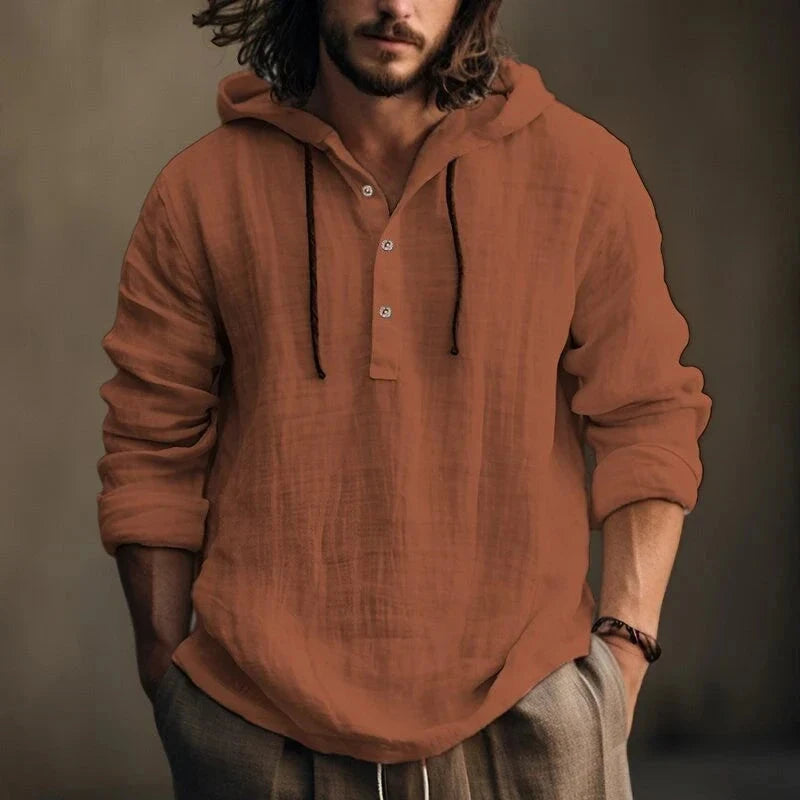 Men's Lightweight Cotton-Linen Hoodie