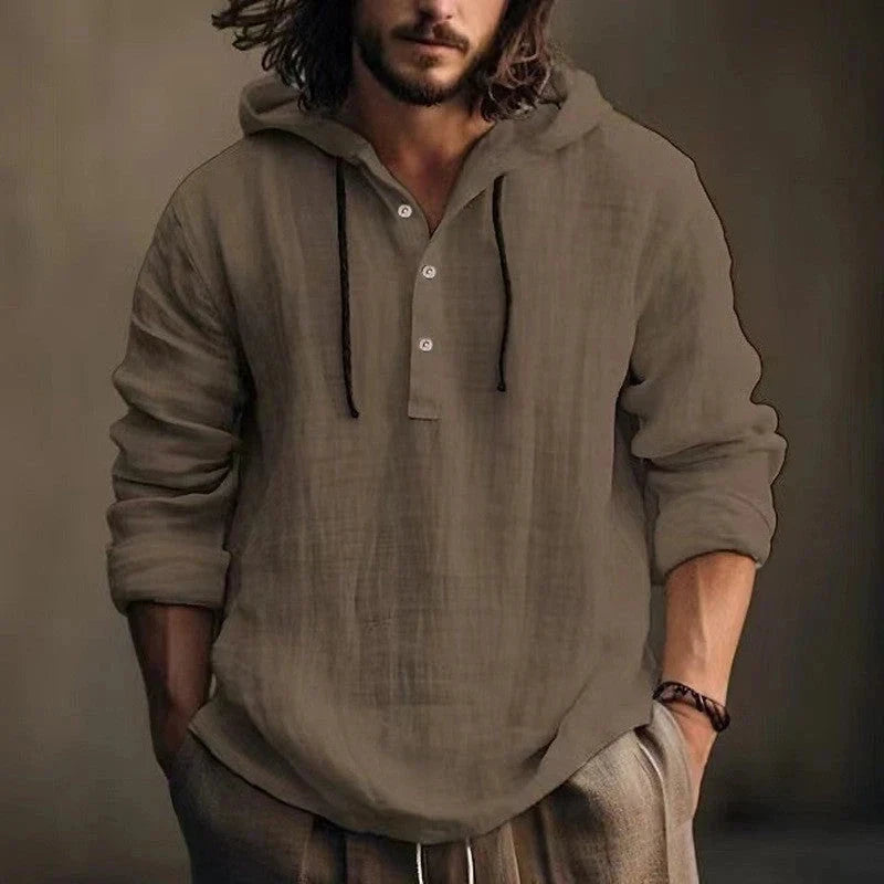 Men's Lightweight Cotton-Linen Hoodie