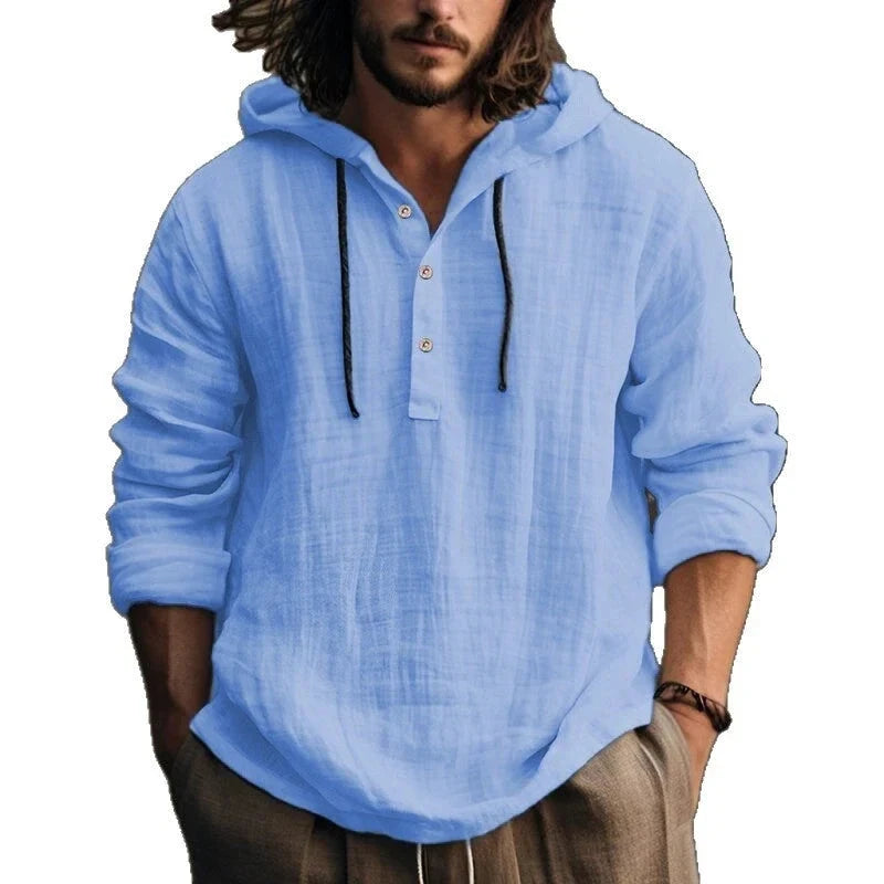 Men's Lightweight Cotton-Linen Hoodie