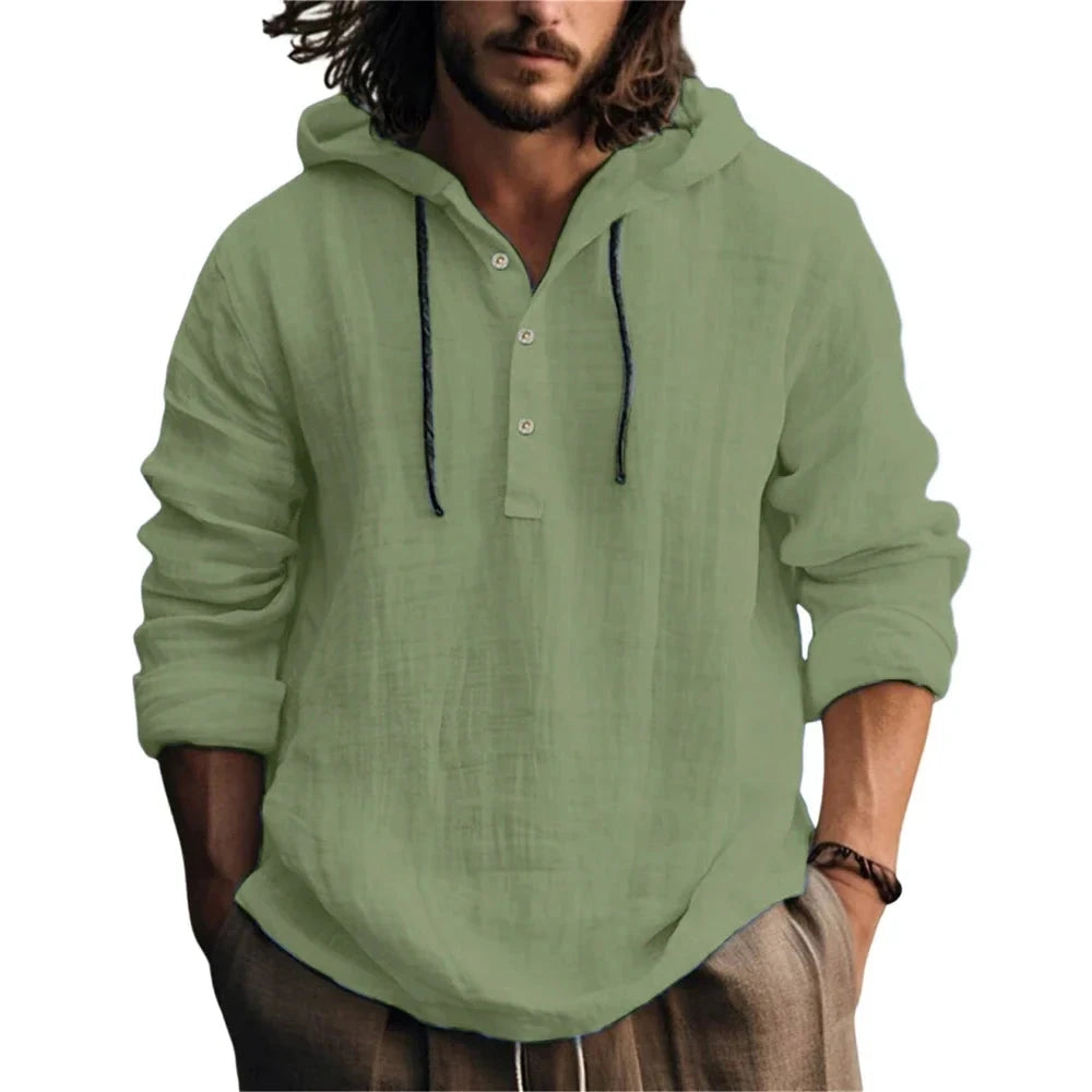 Men's Lightweight Cotton-Linen Hoodie