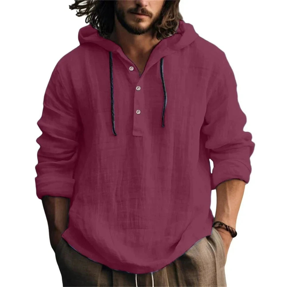 Men's Lightweight Cotton-Linen Hoodie
