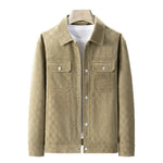 Men's Faux-Suede Checkerboard Jacket