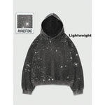 Rhinestone Glitter Unisex Oversized Hoodie – Sparkly Long Sleeve Hooded Sweatshirt