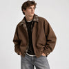 Men's Vintage Plaid-Trim Bomber Jacket – Relaxed Fit