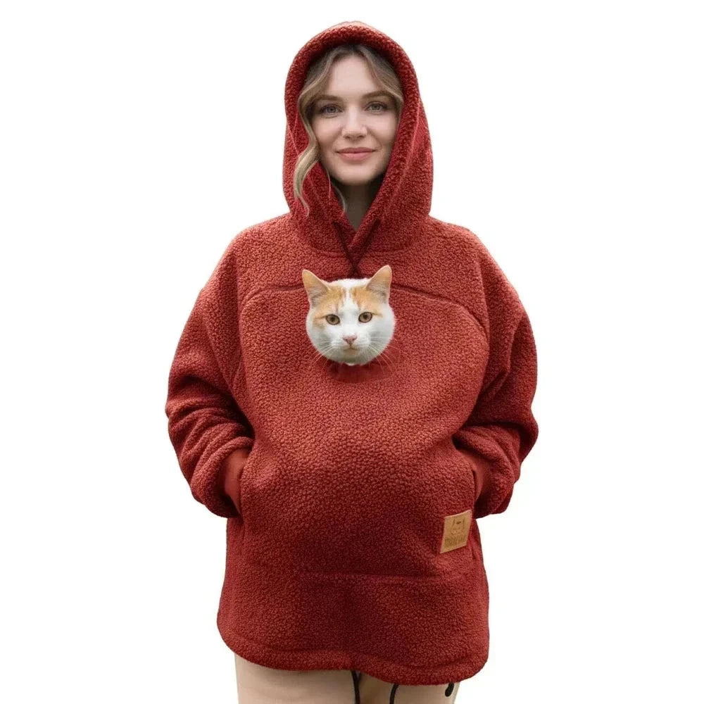 Lamb Wool Pet Pocket Hoodie