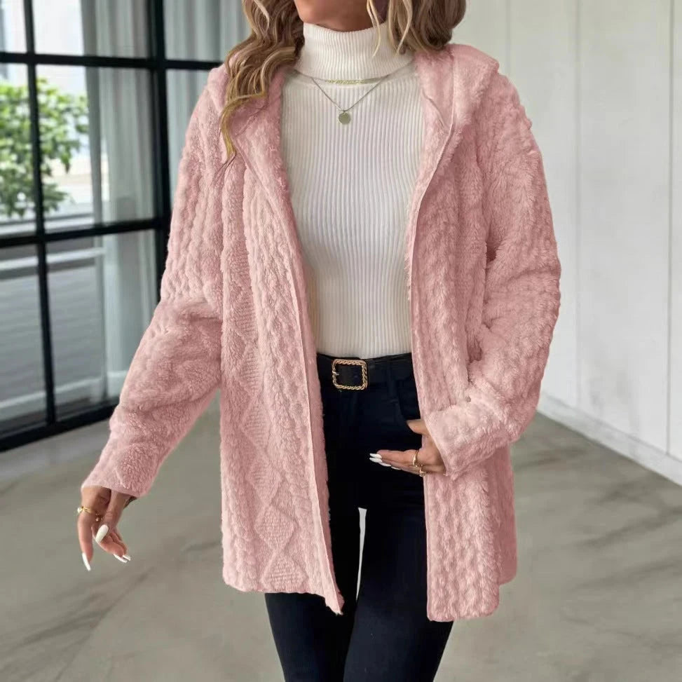 Fuzzy Sherpa Hooded Cardigan