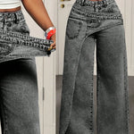 Fitted Cotton Blend Denim Pants